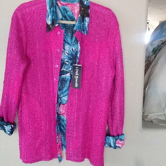 Crush Reversible Floral Design Reversible Pink Color Jacket - Picture 3 of 6